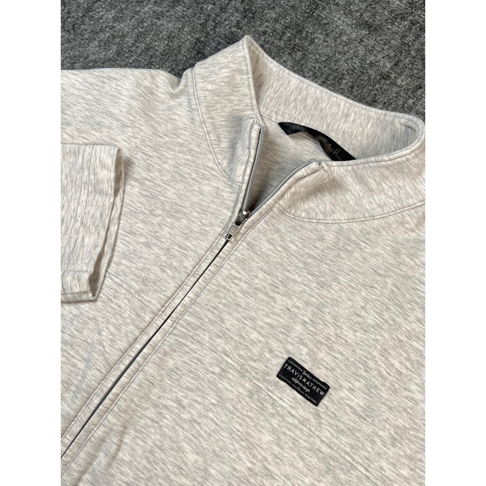 Travis Mathew Golf Pullover Full Zip Light Gray Jacket‎ Mens Size L